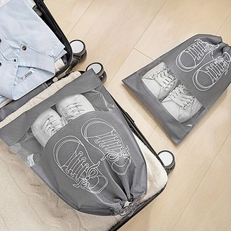 10-Pack Non-Woven Drawstring Shoe Bags – Dust-Proof Storage