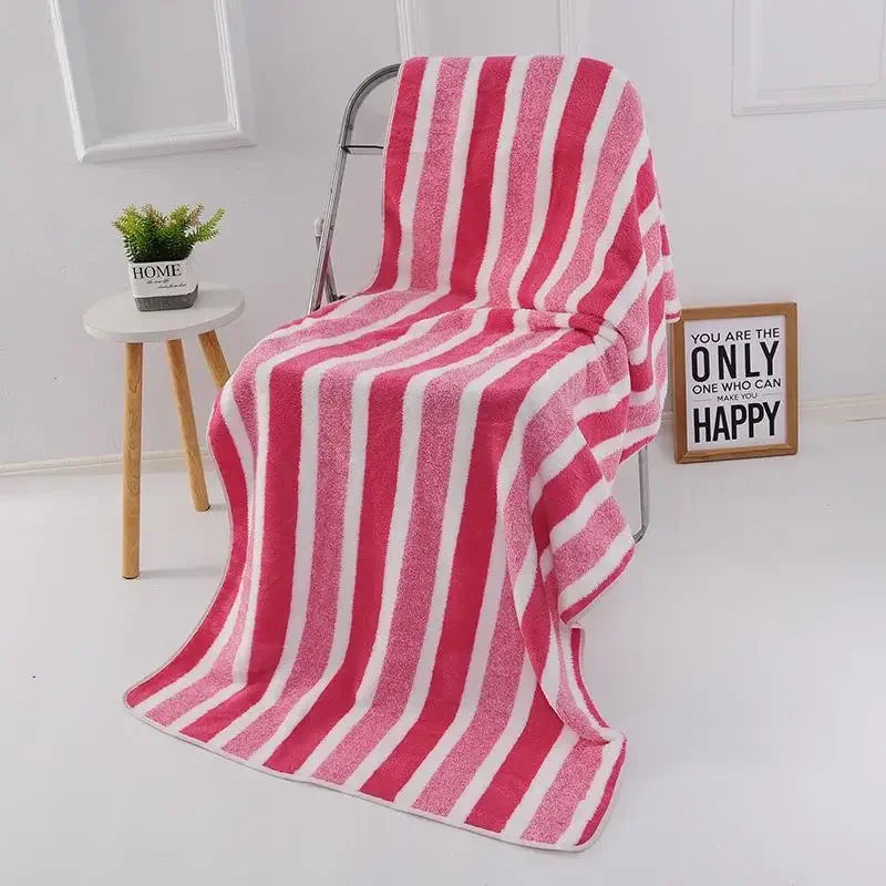 Soft Absorbent Microfiber Large Bath Towels for Men & Women Bath Towels Peaceful Pleasures Health and Wellness Pink 70X140cm