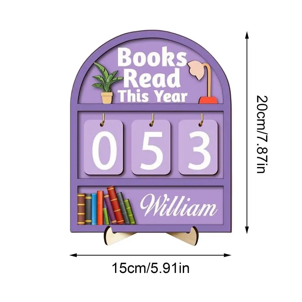 Books Read This Year Wooden Counter Sign | Tabletop Decor