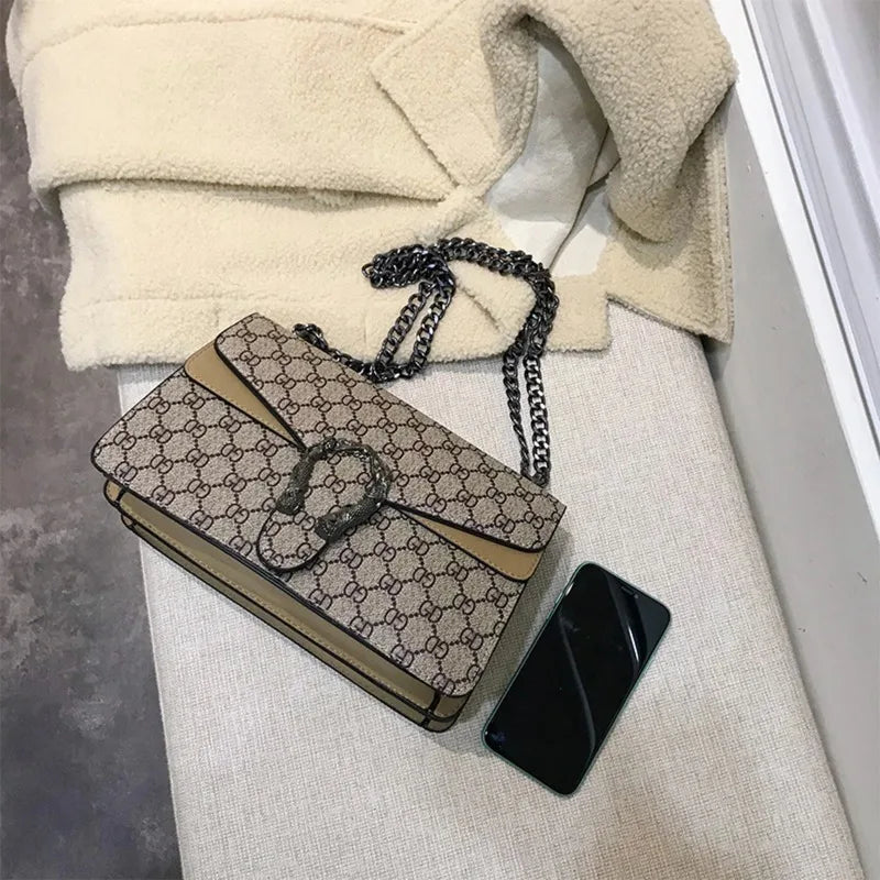 Women's Fashion Chain Crossbody Shoulder Bag | PU Purse