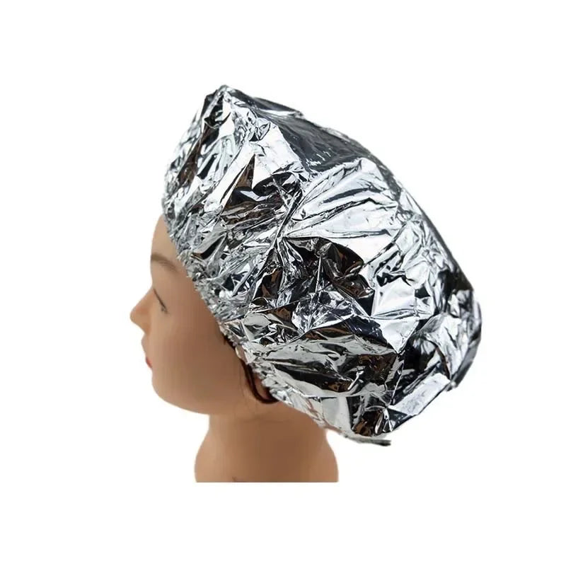 Disposable Ultra - thin Elastic Aluminum Foil Waterproof Heat Insulation Nourishing Dry Bath Hoods Shower Baking Oil Hair Cap Peaceful Pleasures Health and Wellness
