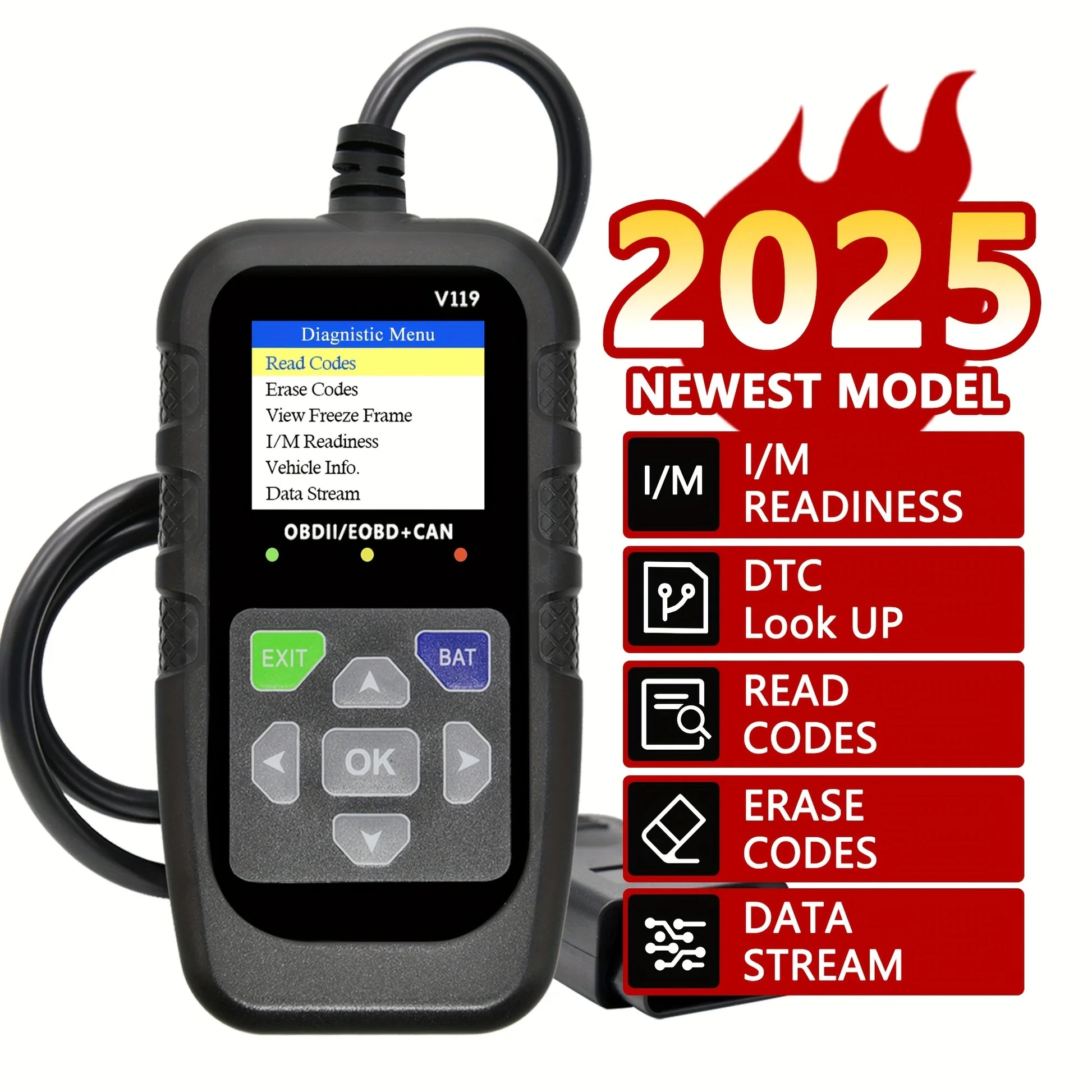 OBD2 Scanner – Engine Fault Code Reader & Voltage Tester Peaceful Pleasures Health and Wellness black