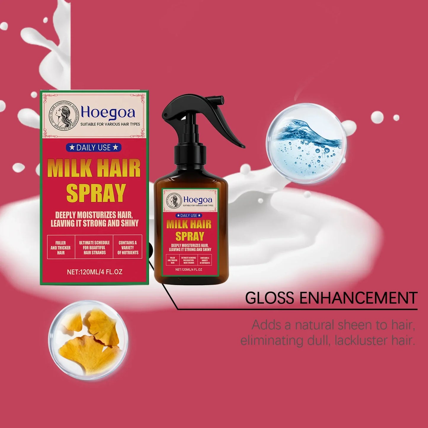 HOEGOA Milk Spray – Leave-In Conditioner & Detangler 120ml
