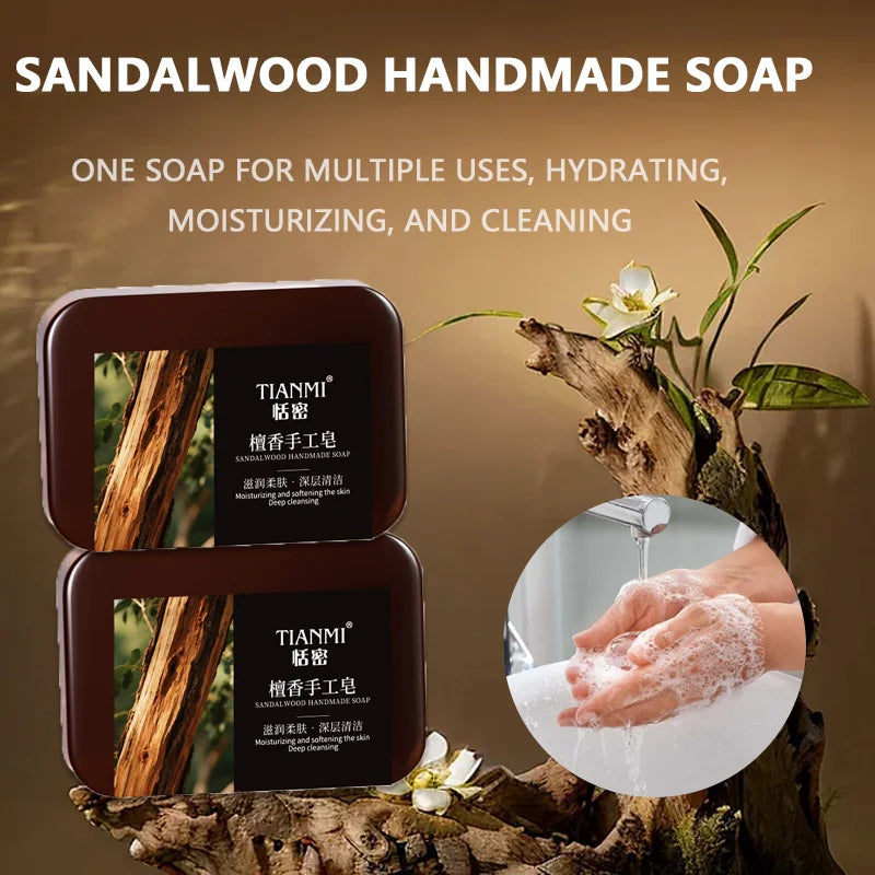 2-Pack Sandalwood Handmade Soap – Deep Cleansing & Hydrating