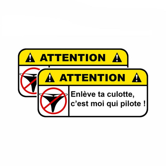 2pcs 12cmX5,5cm ATTENTION FUN DRIFT AUTO STICKER Peaceful Pleasures Health and Wellness Default Title