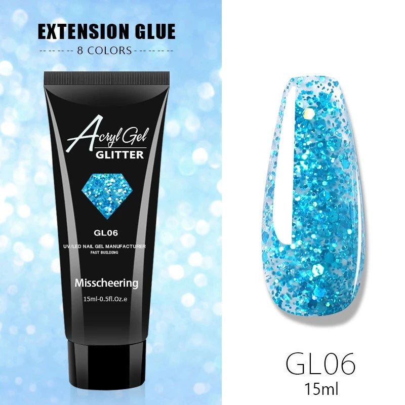 30ml Nail Extension Gel Nail Build Poly Nail Acrylic Gel UV LED Quick Extension of Crystal Model Painless Crystal Glue Peaceful Pleasures Health and Wellness GL06