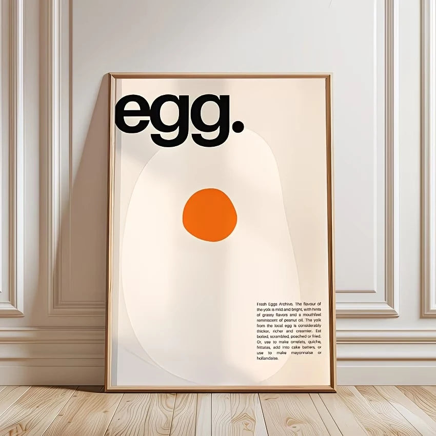 Modern Egg Canvas Wall Art Print | Kitchen & Home Decor