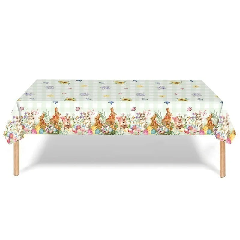 Easter Rabbit Disposable Tablecloth | Colorful Party Table Cover
