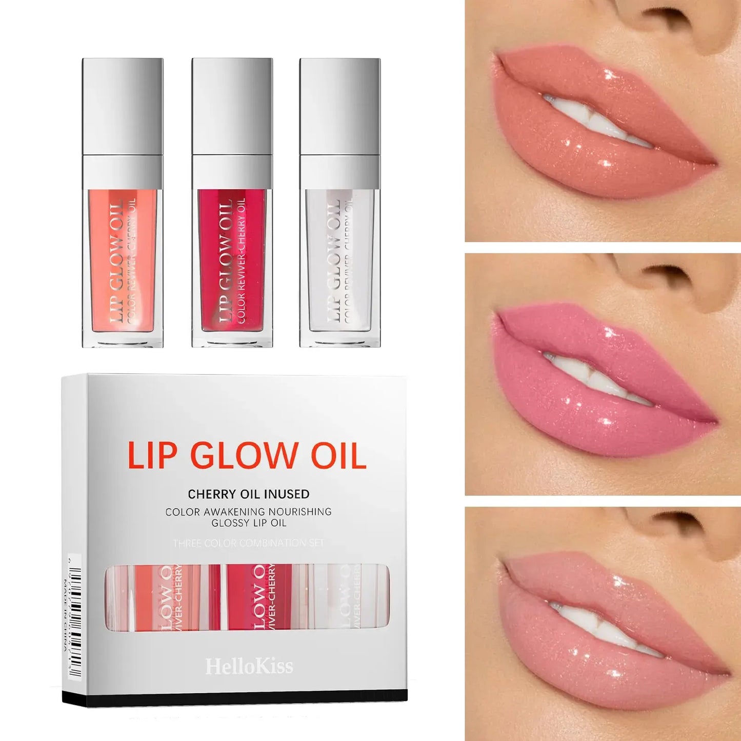 Hello Kiss Crystal Jelly Lip Oil Set | Tinted Plumping Gloss