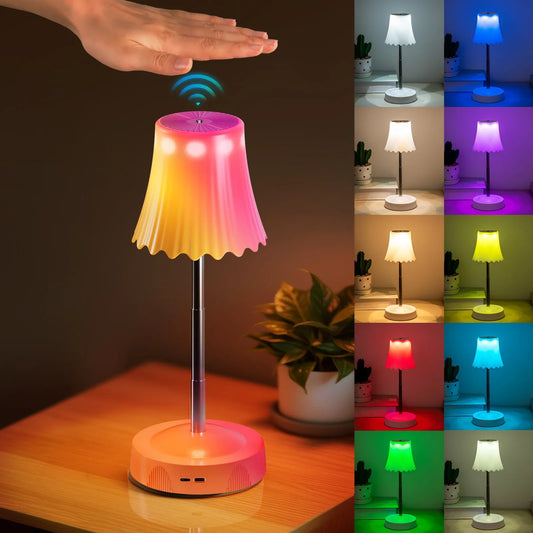 New Arrival RGB LED Night Lamp Hand Gesture Sensor Creative Night Light Dorm Room Bedside Lamp USB Charging 2600mah Peaceful Pleasures Health and Wellness