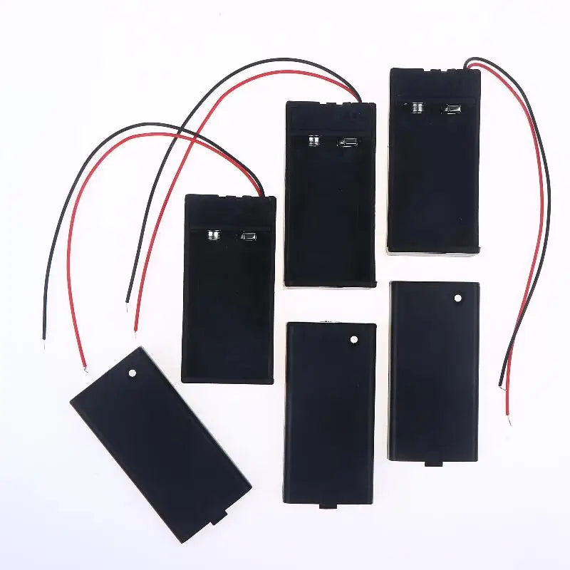 Black 9V Battery Box With Cover And ON/OFF Switch With Cable And DC Head Replacement 9V Battery Case DIY Accessories Peaceful Pleasures Health and Wellness