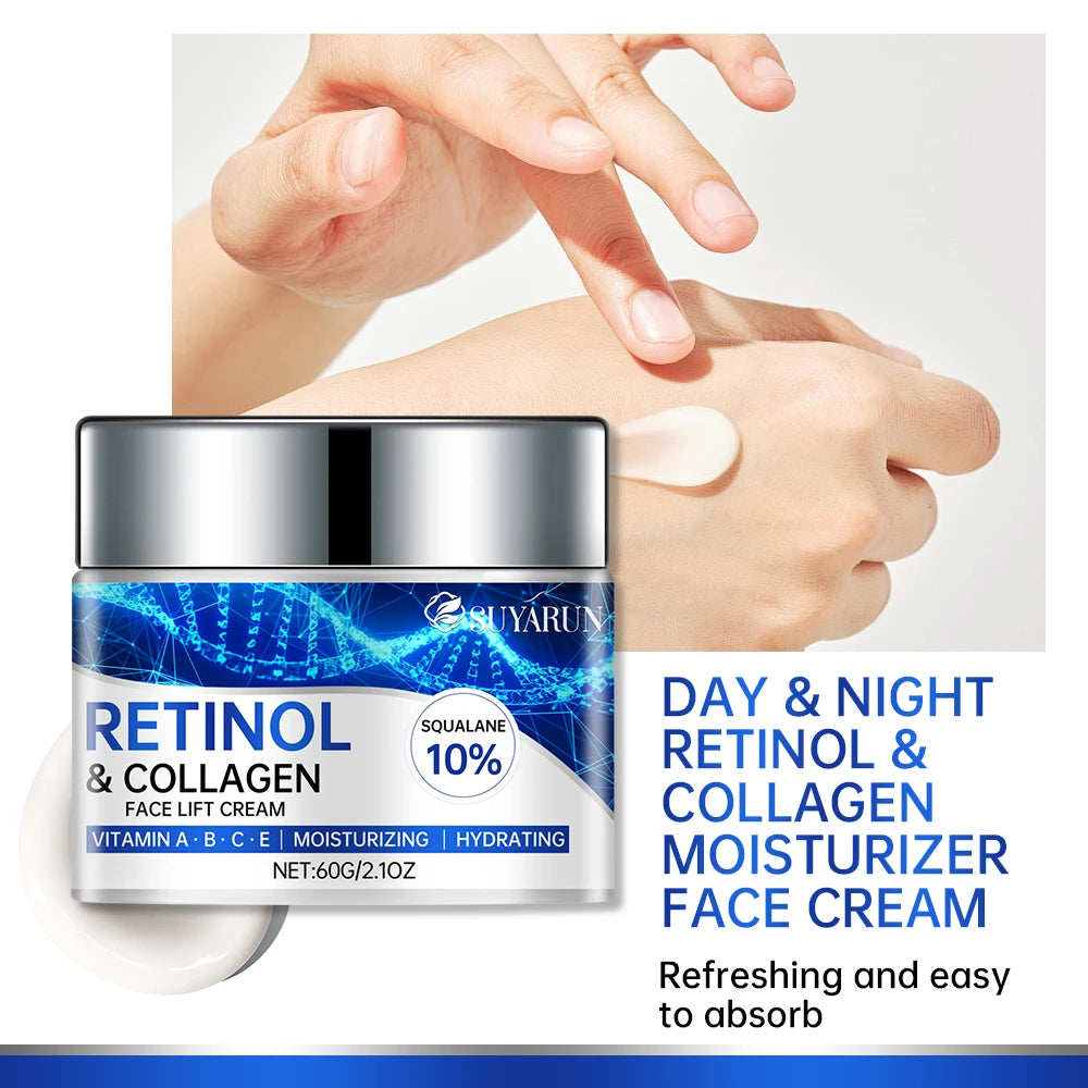 SUYARUN Retinol Collagen Face Cream - Anti-Aging Firming Moisturizer, Wrinkle Reduction, Hydration, Lifts & Tightens Skin. Peaceful Pleasures Health and Wellness