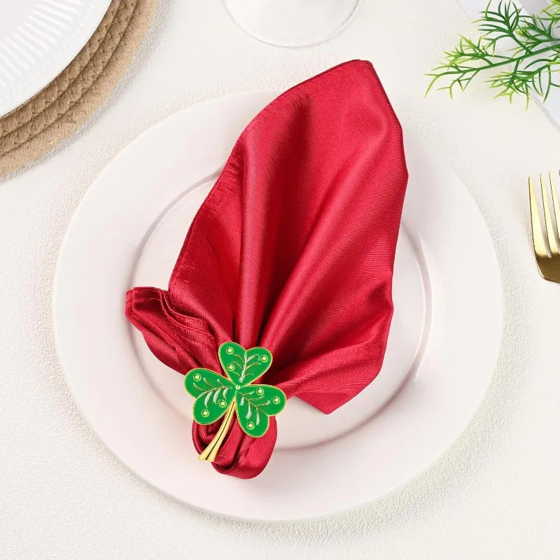 Clover Shamrock Napkin Rings – St. Patrick's Day Table Décor