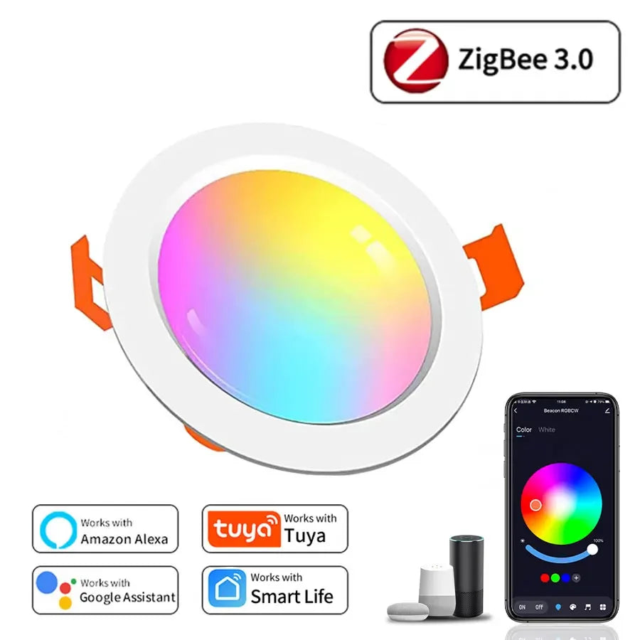 Tuya Smart LED Downlight 5W–15W RGB WiFi ZigBee Dimmable