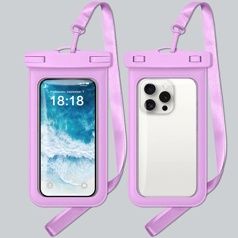 waterproof phone pouch smartphone case waterproof phone pack phone armbands and pouches phone diving case swimming bag phone Peaceful Pleasures Health and Wellness Purple(7 inch)