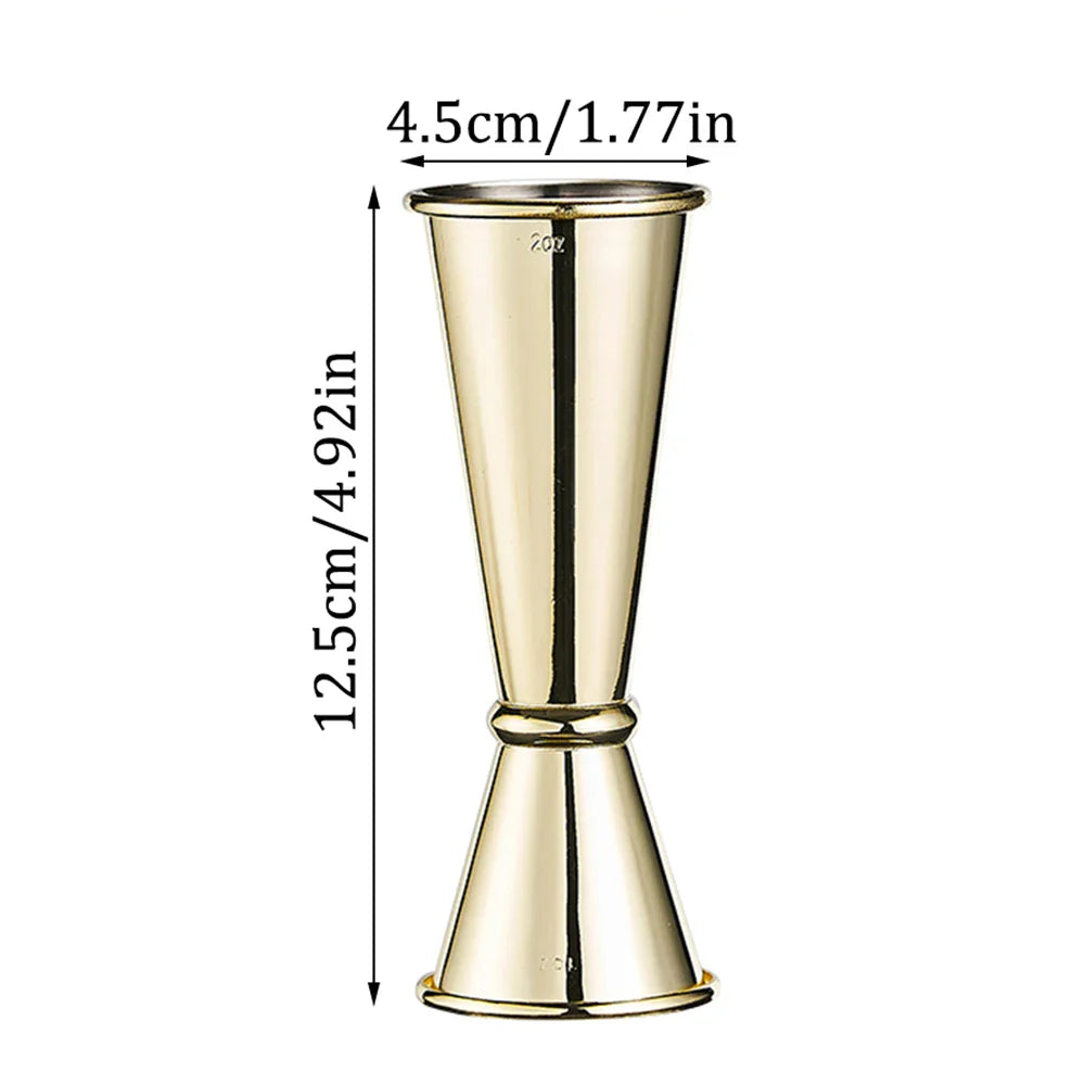 Stainless Steel Dual Shot Cocktail Jigger 1oz & 2oz Bar Measure