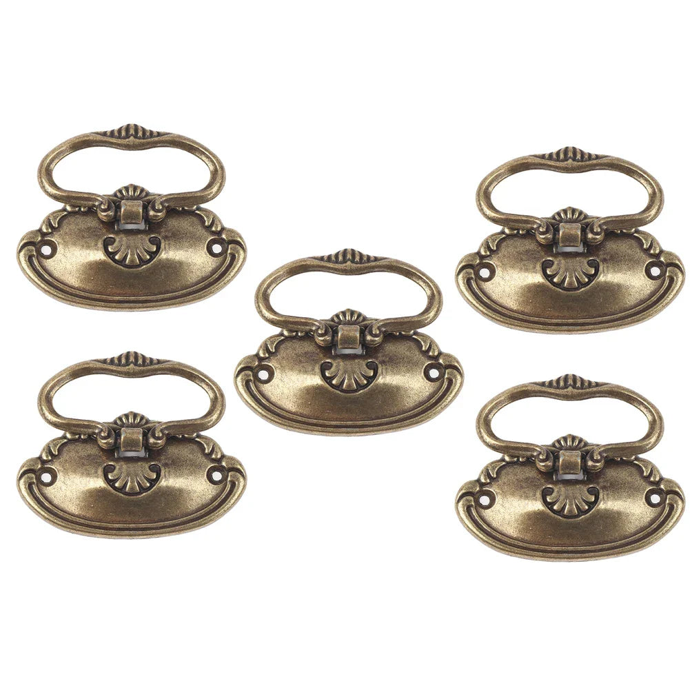 5-Pack Retro Bronze Cabinet Drawer Handles | Vintage Zinc Alloy
