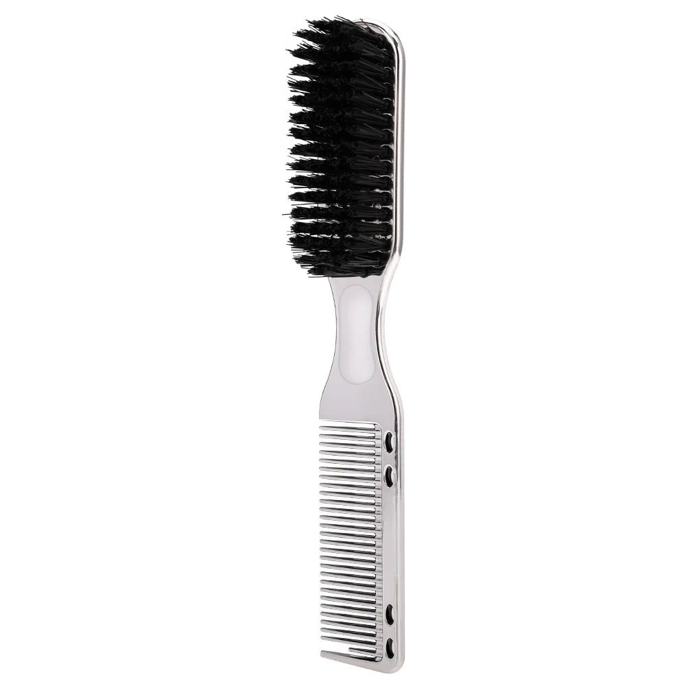 Salon Barber Beard Comb Two-sided Men's Shaving Brush Beard Brushes Salon Hairdressing Hair Styling Tool High-Qualit Peaceful Pleasures Health and Wellness silvery