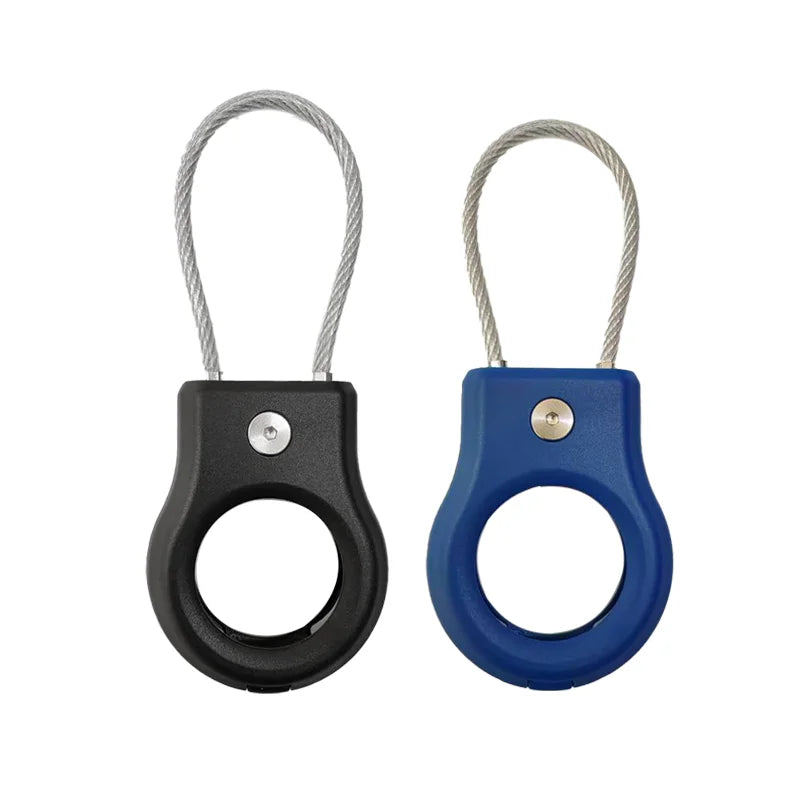 Waterproof Cover for Apple AirTag Keychain Holder with Steel Cable Anti-Lost Tracker Accessory for Luggage Backpack AirTag Case Peaceful Pleasures Health and Wellness Black Blue