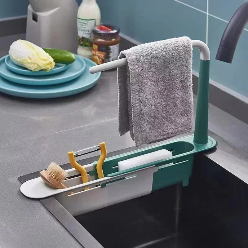 New Sink Drain Rack Storage Basket Kitchen Gadgets Telescopic Sink Shelf Sinks Organizer Soap Sponge Holder Accessories Tool Peaceful Pleasures Health and Wellness