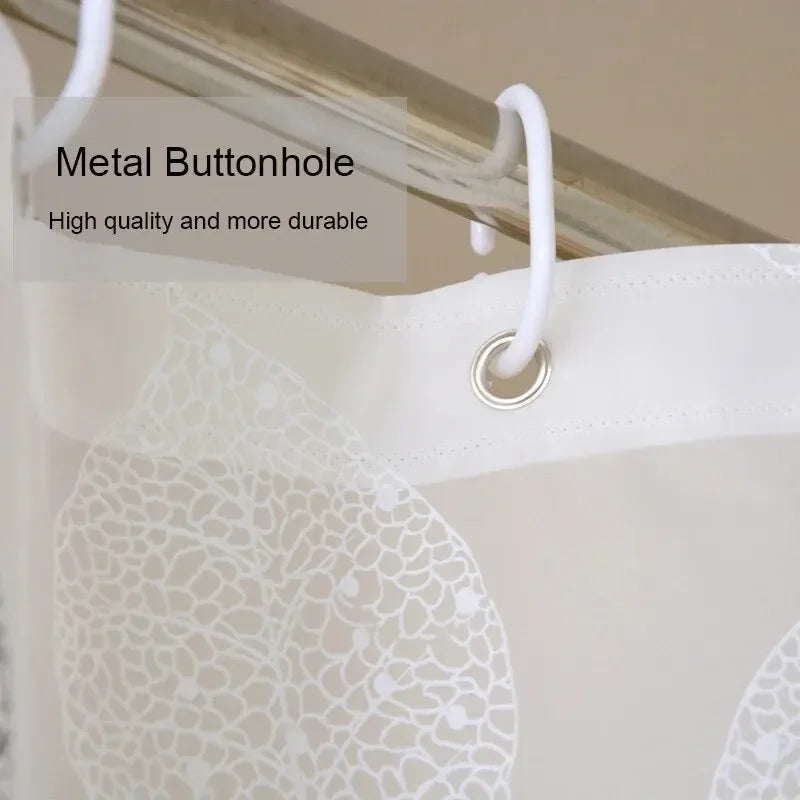 PEVA Leaf Shower Curtain – Waterproof & Rustproof Hooks