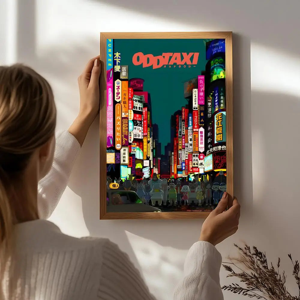 Anime O-Odd Taxi Poster HD Self Adhesive Waterproof Wall Art Ideal for Home Office Dorm Bedroom Great Gift Peaceful Pleasures Health and Wellness White8 15X20cmNoframe