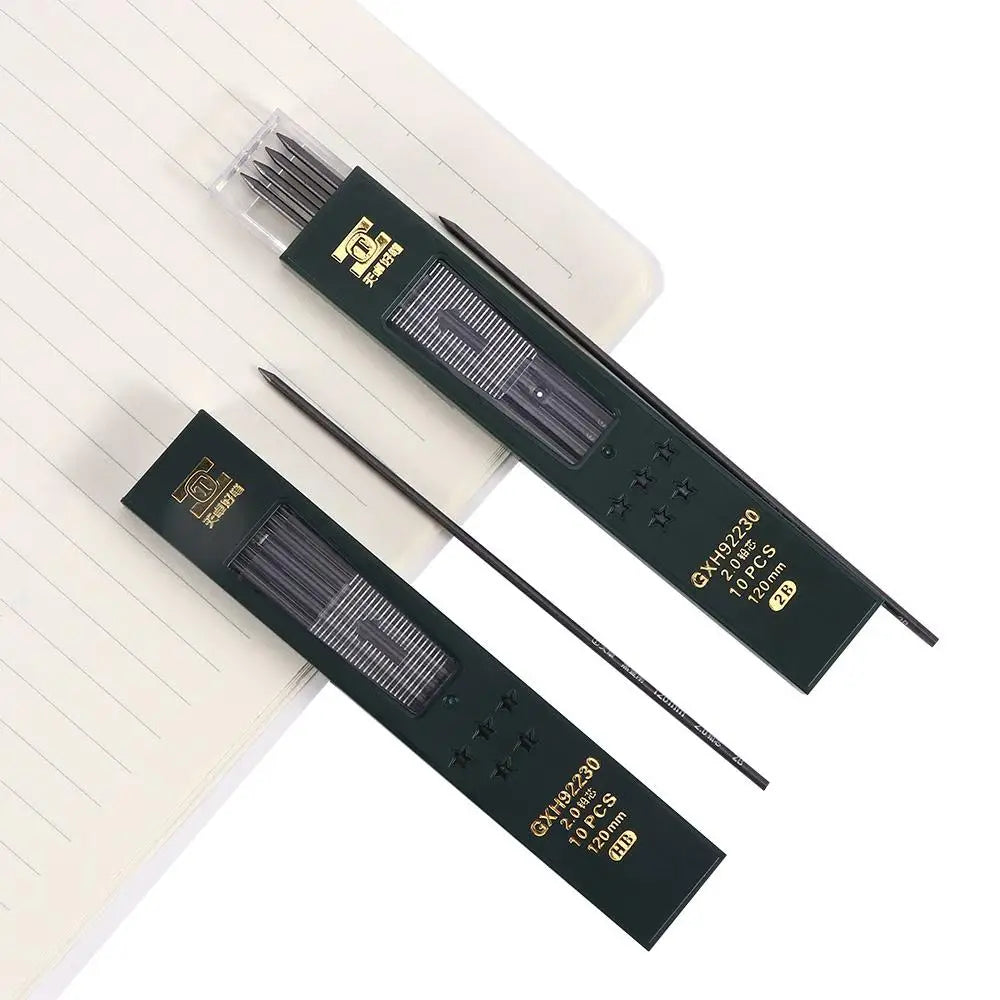 Compasses Core 10 Pcs/box Automatic Pencils 2.0mm Mechanical Pencil Refill Student Stationery for School Supplies HB/2B Lead Peaceful Pleasures Health and Wellness
