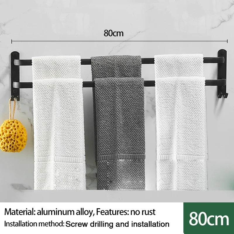 Wall-Mounted Aluminum Towel Rack | 1, 2 & 3 Bar Options