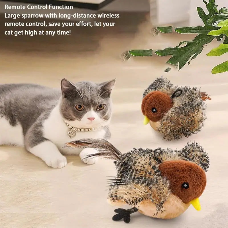 Flapping Bird Cat Toy Interactive Cat Exercise Plush Toys Flapping Bird Toy Stimulate Hunting Instincts Remote Control USB Peaceful Pleasures Health and Wellness