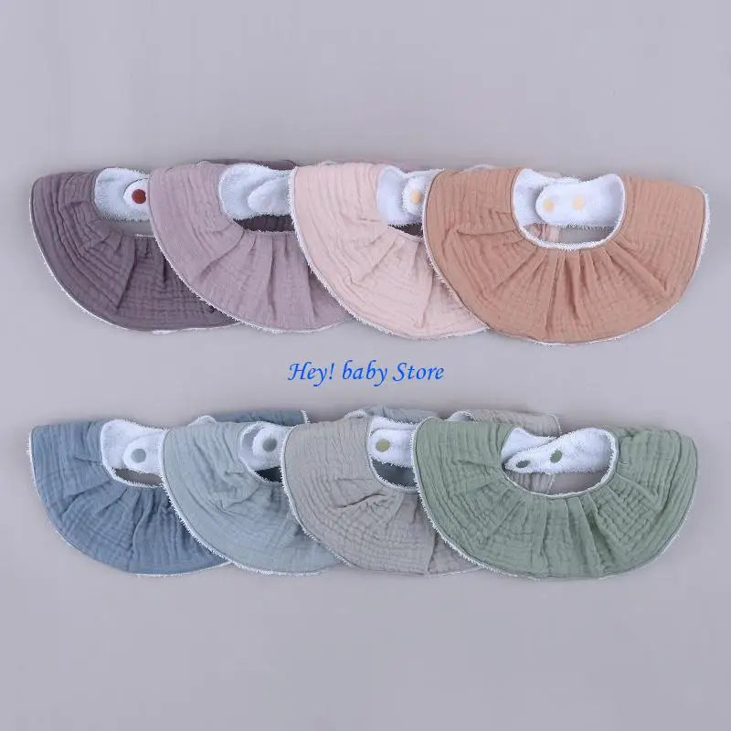 Adjustable Button Baby Bib & Burp Cloth | Soft Cotton 0–12M