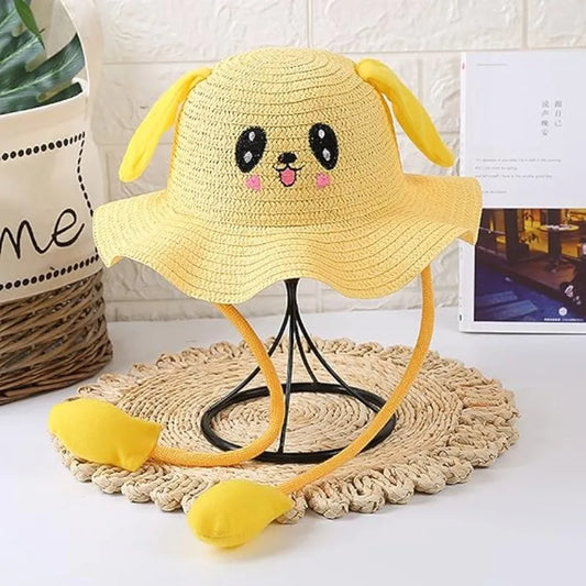 Kids Anti-UV Straw Sun Hat Cute Bunny Ears | Girls & Boys Kids Sun Hat Peaceful Pleasures Health and Wellness