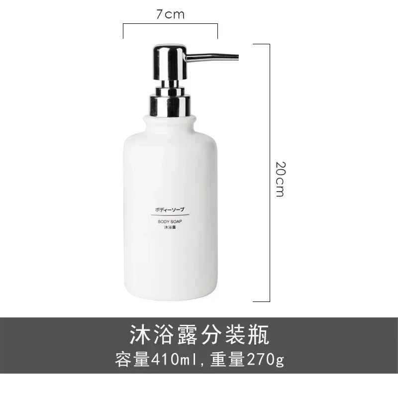 Ceramic Liquid Soap Dispensers, Emulsion Sub Bottl, Latex Bottles, Bathroom Accessories Set, Wedding Gift, 1piece Peaceful Pleasures Health and Wellness China Mainland Shower Gel