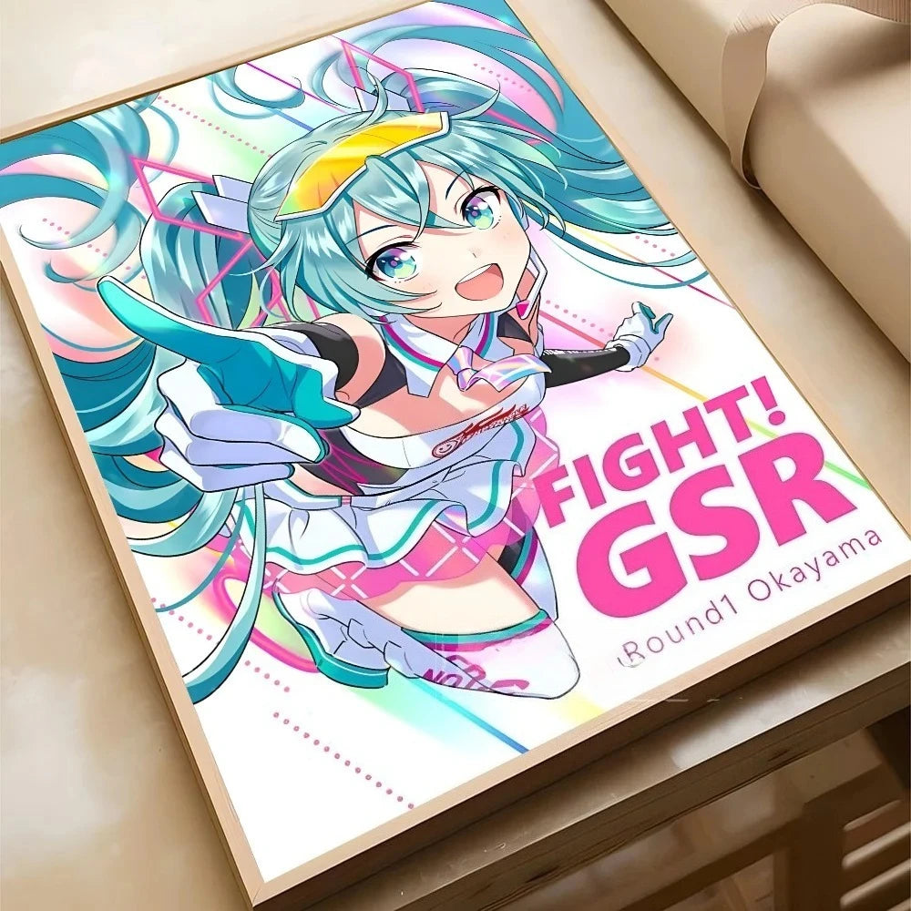 Virtual Idol H-Hatsunes MikU Poster Poster Paper Print Home Living Room Bedroom Entrance Bar Cafe Art Painting Decoration Peaceful Pleasures Health and Wellness 5-1PC 50x70cm