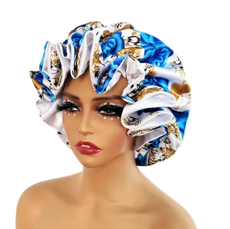 Large Satin Sleep Bonnet Cap – Silky Night Hair Cover Women