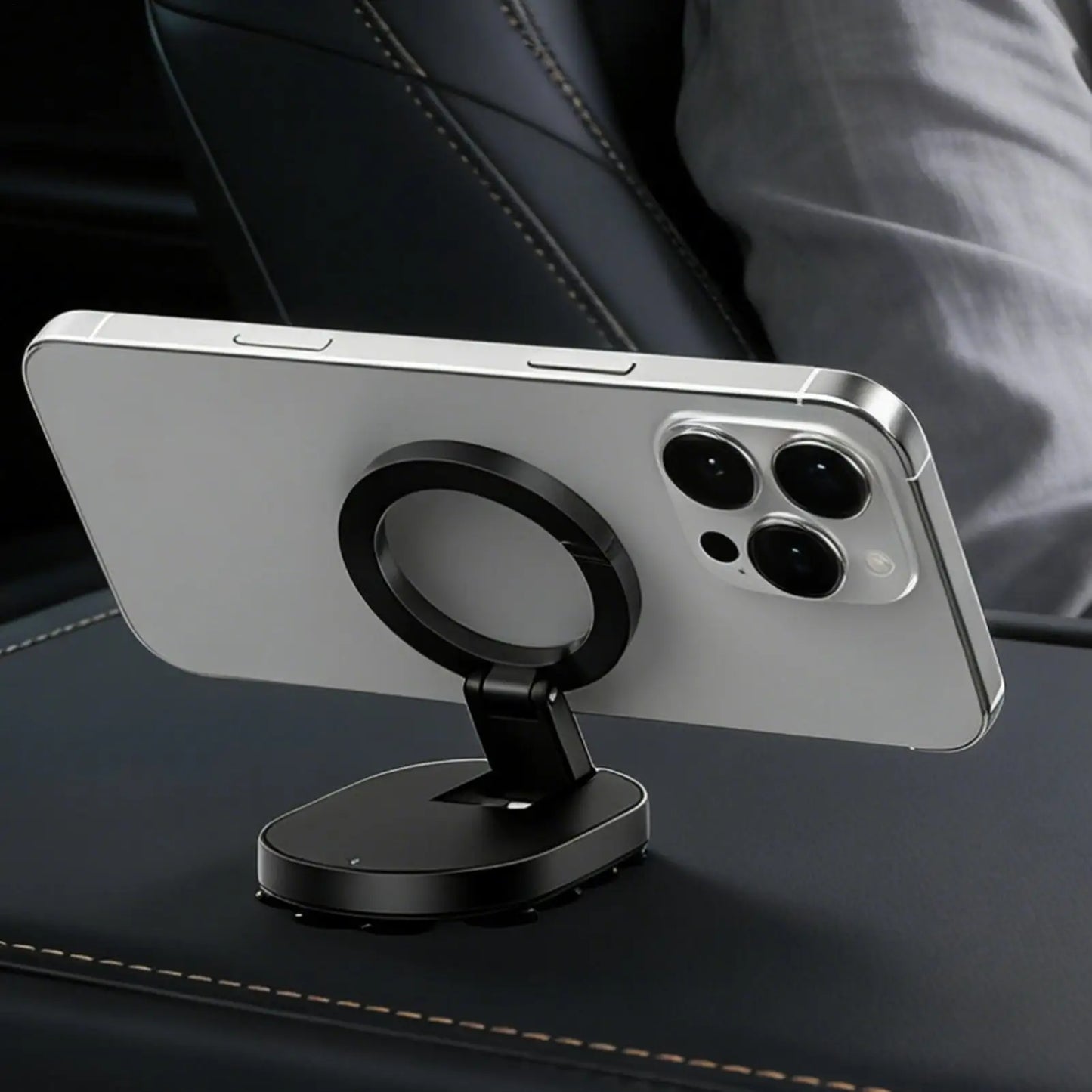 Magnetic Suction Cup Phone Stand | Foldable 360° Mount