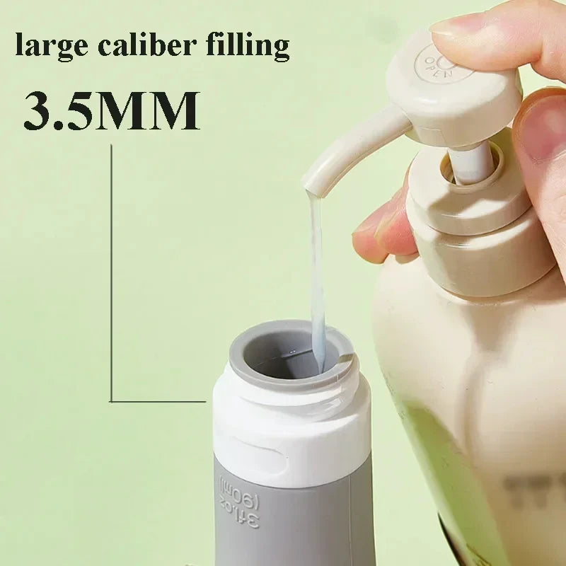 4Pcs Hangable Silicone Travel Dispenser Bottle Set Cosmetics Shampoo Shower Gel Face Wash Hand Soap Durable Peaceful Pleasures Health and Wellness