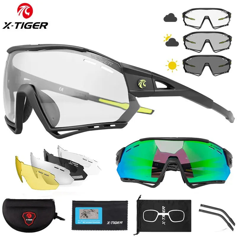 X-TIGER Photochromic Cycling Sunglasses Polarized UV400