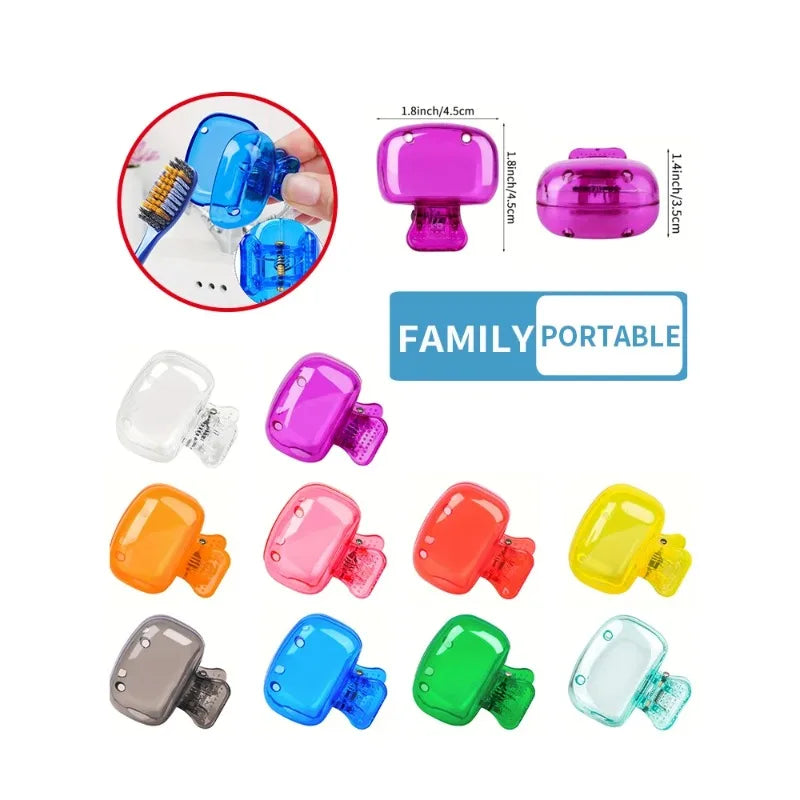 4PCS Portable Toothbrush Storage Clip Travel Essential Protective Cover - Durable Toothbrush Case for On-the-Go Hygiene Peaceful Pleasures Health and Wellness