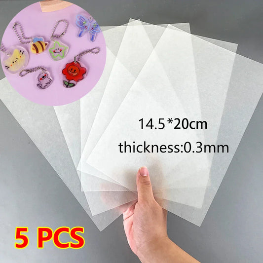 5-Pack Blank Shrink Plastic Sheets – DIY Heat Shrink Film 14.5x20cm Shrink Art Sheets Oasis Select translucent