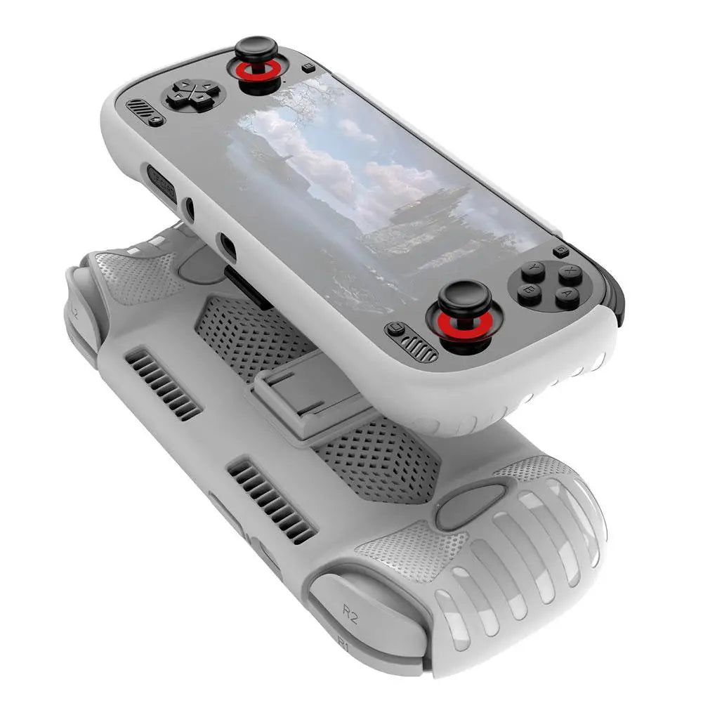 For Odin3 Handheld Console Protective Case TPU Stand Shockproof And Anti-Slip Protective Cover Gaming Console Accessories Peaceful Pleasures Health and Wellness White
