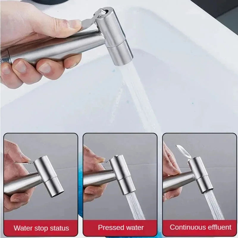 Handheld Bidet Sprayer – 304 Stainless Steel & Angle Valve