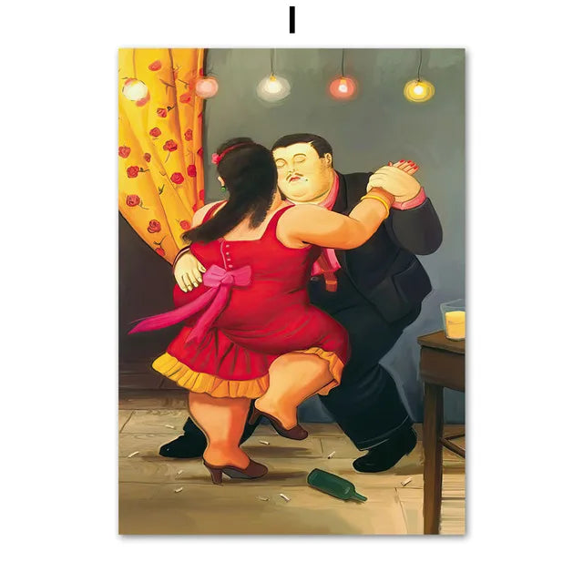 Fernando Botero Women Dancing Circus Canvas Wall Art Print