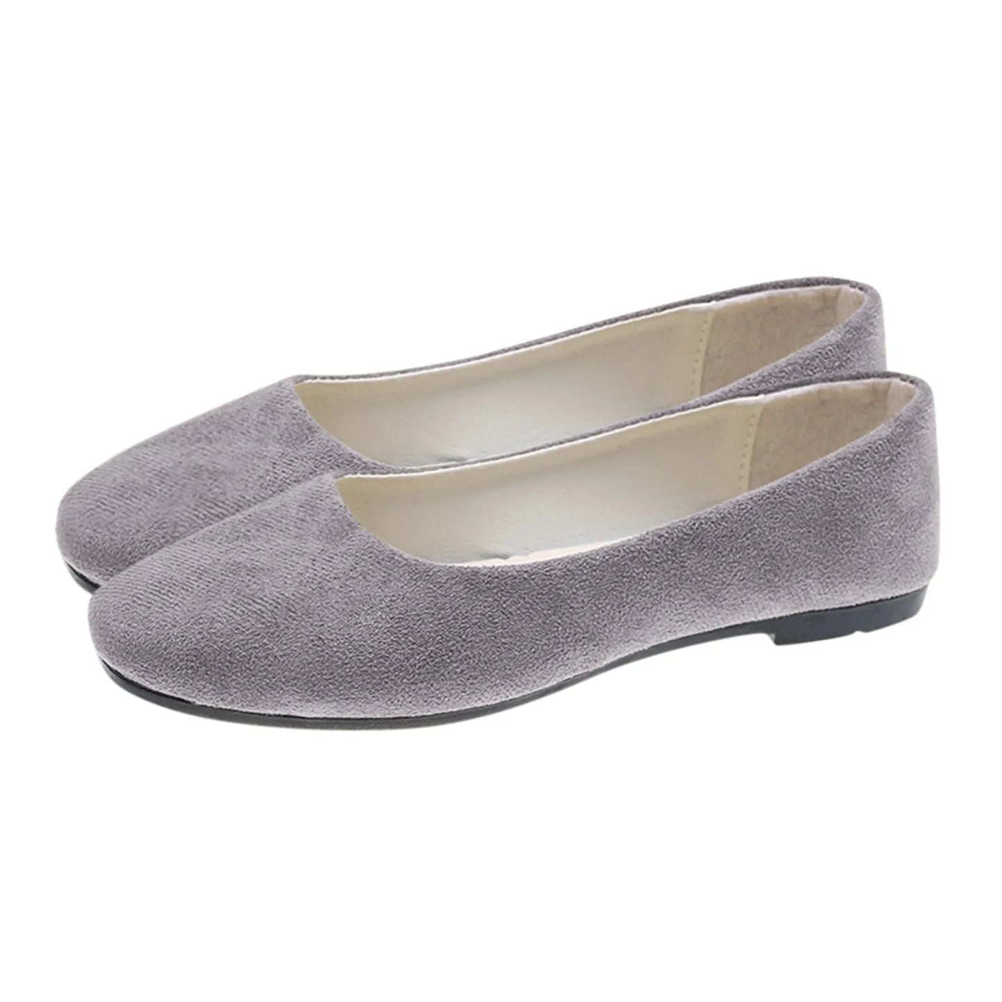 Women's Suede Ballet Flats – Slip-On Ballerina Casual Shoes