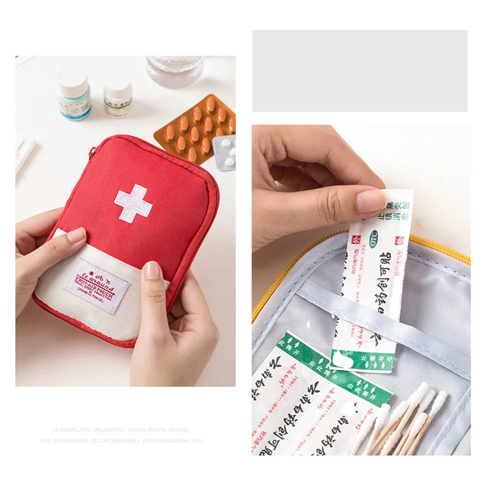 Portable First Aid Medical Kit Travel Outdoor Camping Useful Mini Medicine Storage Bag Camping Emergency Survival Bag Pill Case Peaceful Pleasures Health and Wellness