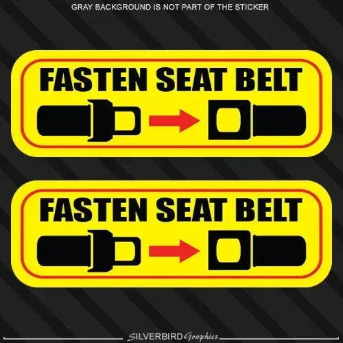4x 3"x 1" Fasten Seat Belt sticker warning caution vehicle car bus safety strap Peaceful Pleasures Health and Wellness