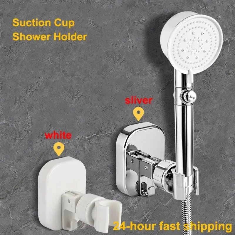 360° Adjustable Shower Head Holder Suction Cup Wall Mount