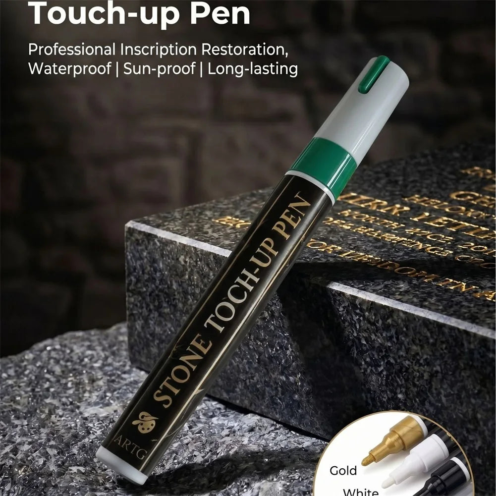 Tombstone Marker Pen For Restoring Faded Grave Inscriptions Waterproof & Fade-Resistant Permanent Ink Outdoor Rock Painting Peaceful Pleasures Health and Wellness Green B
