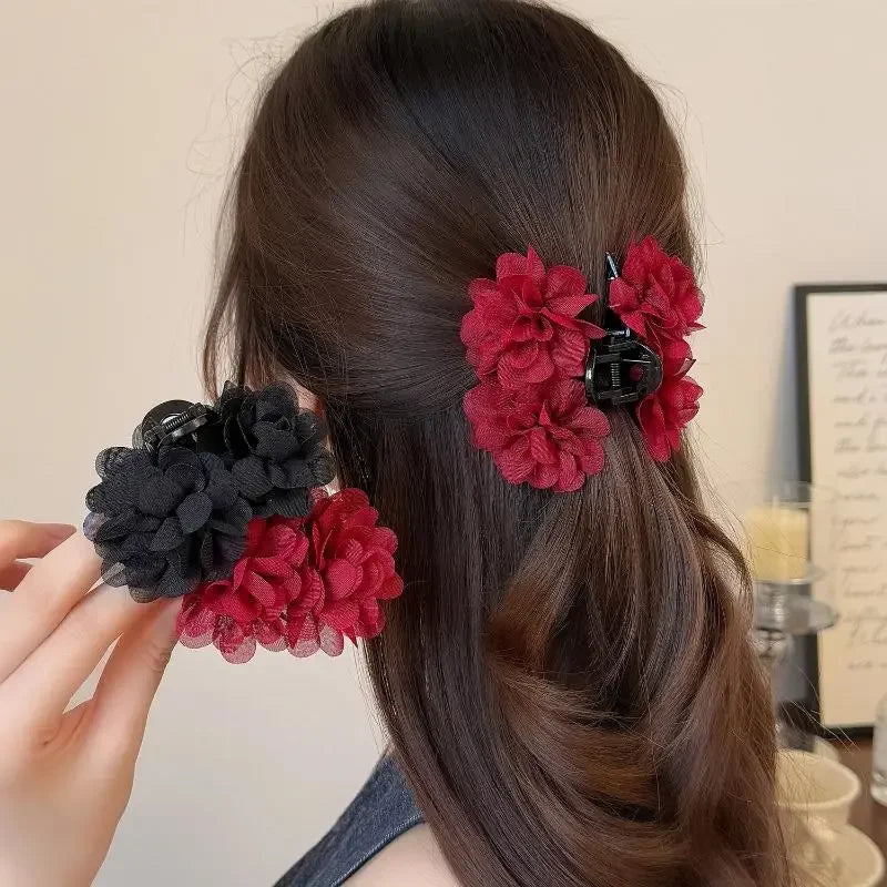 Rose Flower Petal Claw Clip | Elegant Floral Shark Hair Clip