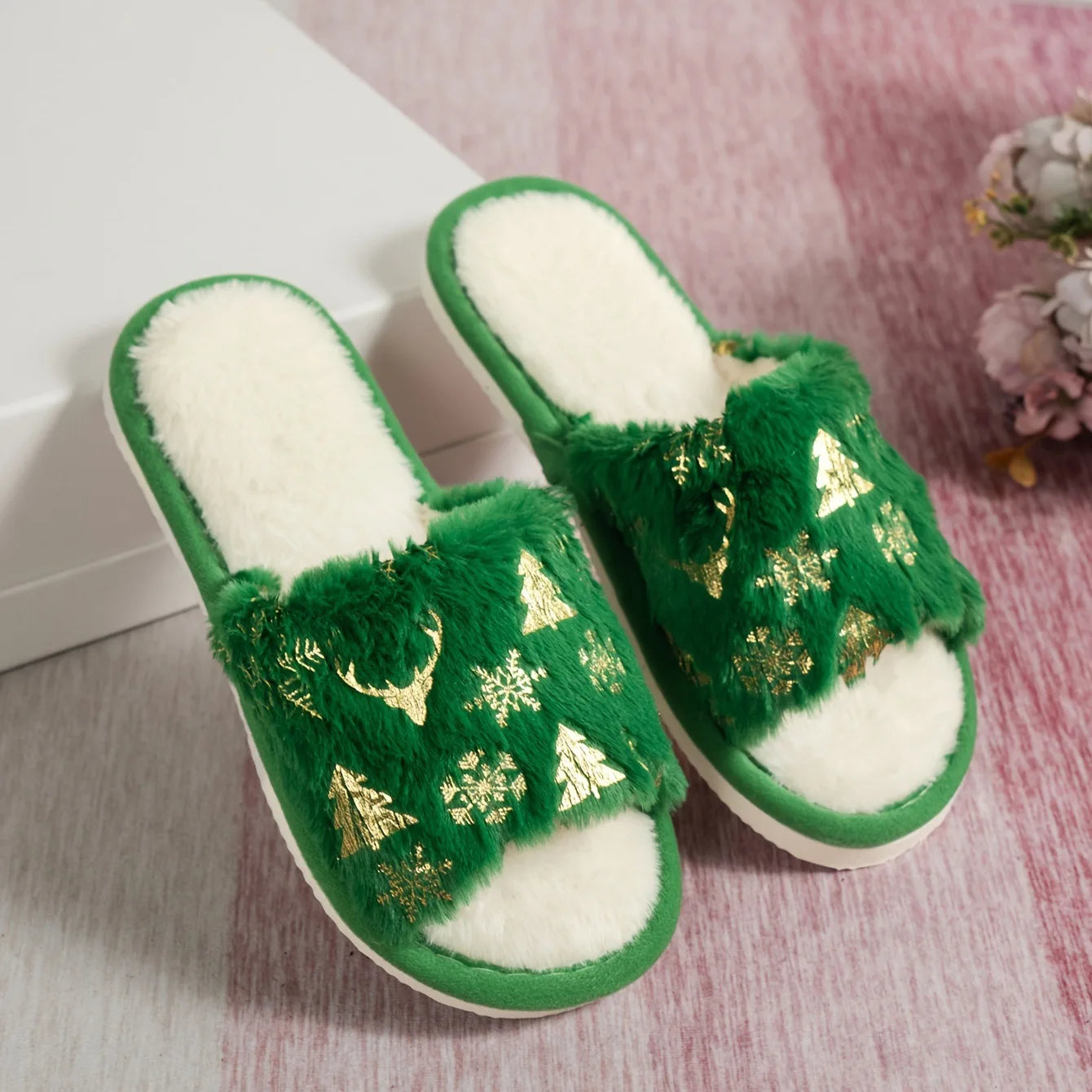 Christmas Plush Slippers | Cozy Non-Slip Indoor Slides Couples
