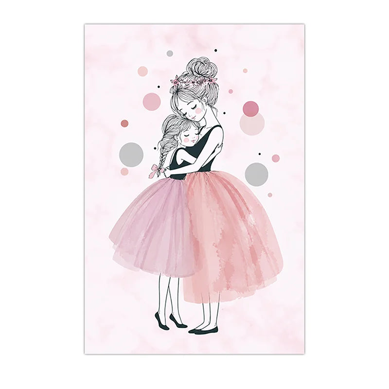 Nursery Wall Art Ballerina Fairy Canvas Painting Pink Princess Poster Print Girls Room Wall Decor Peaceful Pleasures Health and Wellness 03 15x20cm No Frame China Mainland